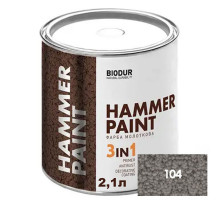 Краска молотковая BIODUR HAMMER PAINT-104 серая 2,1 л
