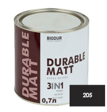 Краска BIODUR DURABLE MATT-205 3в1 черная матовая 0,7л