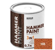 Эмаль молотковая BIODUR HAMMER PAINT-103 Антично-медная 0,7л