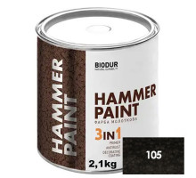 Краска молотковая BIODUR HAMMER PAINT-105 черная 2,1л