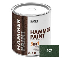 Краска молотковая BIODUR HAMMER PAINT-107 темно-зеленая 2,1 л