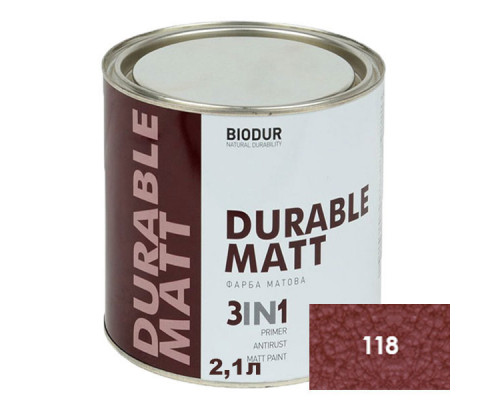 BIODUR HAMMER PAINT-118 Эмаль молотковая Оксидно-красная 2,1л
