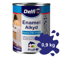 Эмаль алкидная ПФ-115 синяя DELFI 0,9 кг