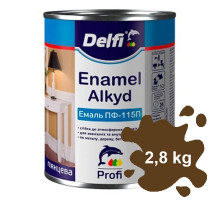  Эмаль алкидная ПФ-115 коричневая DELFI 2,8 кг