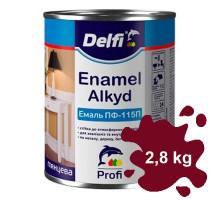 Эмаль алкидная ПФ-115 вишневая DELFI 2,8 кг
