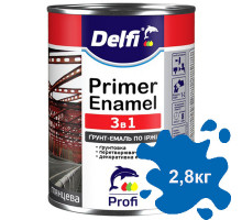 Грунт-эмаль по ржавчине 3 в 1 синяя DELFI 2,8 кг