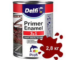 Грунт-эмаль по ржавчине 3 в 1 красная DELFI 2,8 кг
