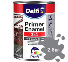 Грунт-эмаль по ржавчине 3 в 1 серая DELFI 2,8 кг