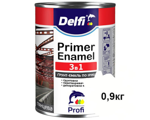 Грунт-эмаль по ржавчине DELFI 3 в 1 белая 0,9 кг