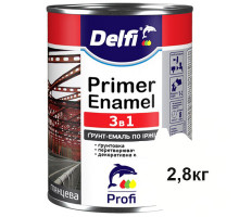 Грунт-эмаль по ржавчине 3 в 1 белая DELFI 2,8 кг