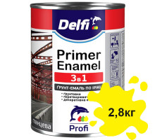 Грунт-эмаль по ржавчине 3 в 1 жолтая DELFI 2,8 кг
