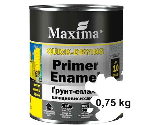 Грунт-эмаль ТМ Maxima быстросохнущая белая 0,75 кг