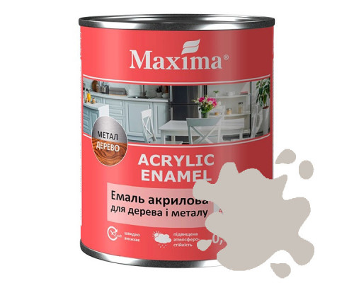 Акриловая эмаль Maxima 0,75л для дерева и металла кофе с молоком шелковисто-матовая