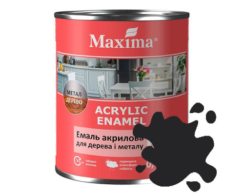 Акриловая эмаль Maxima 0,75л для дерева и металла ночное небо шелковисто-матовая