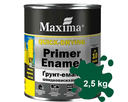 Грунт-эмаль ТМ Maxima быстросохнущая темно-зелена 2,5 кг
