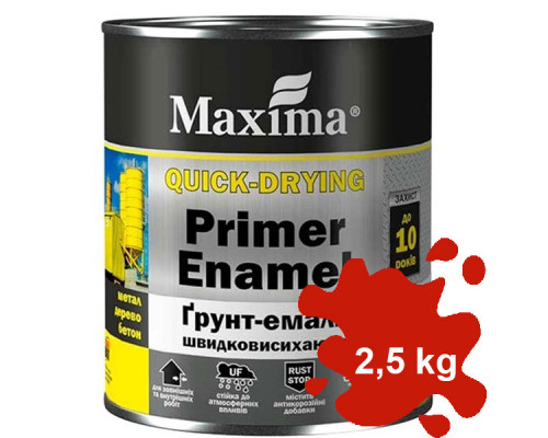 Грунт-эмаль ТМ Maxima быстросохнущая красная 2,5 кг