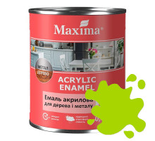 Эмаль акрилова Maxima для дерева и метала лайм шовковисто-матова 0,75 л