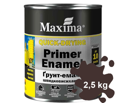 Грунт-эмаль ТМ Maxima быстросохнущая темно-коричневая 2,5 кг