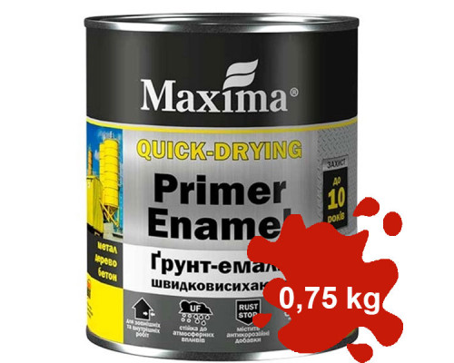 Грунт-эмаль ТМ Maxima быстросохнущая красная 0,75 кг