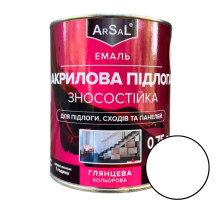 Эмаль для пола акриловая белая Arsal 0,9 кг /6