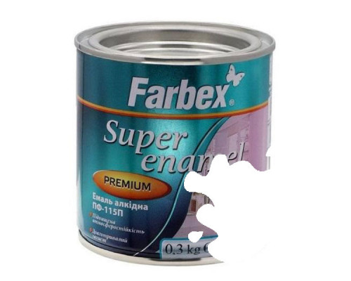 Эмаль Farbex алкидная ПФ-115 белый глянец 0,3 кг