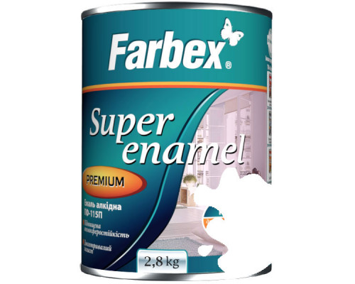 Эмаль Farbex алкидная ПФ-115 белый глянец 2,8 кг