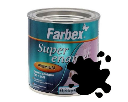 Эмаль алкидная ПФ-115 черная Farbex 0,3 кг