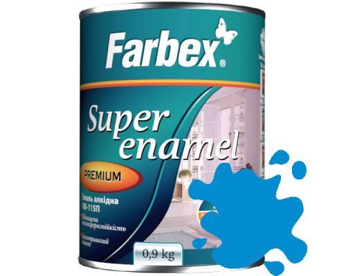 Эмаль Farbex алкидная ПФ-115 ярко-голубая 0,9 кг