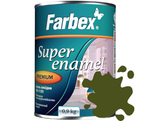 Эмаль алкидная ПФ-115 хаки Farbex 0,9 кг