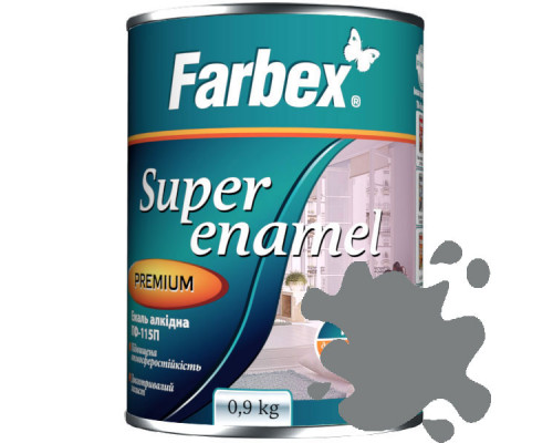 Эмаль Farbex алкидная ПФ-115 светло-серая 0,9 кг
