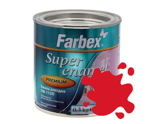 Эмаль Farbex алкидная ПФ-115красная 0,3 кг