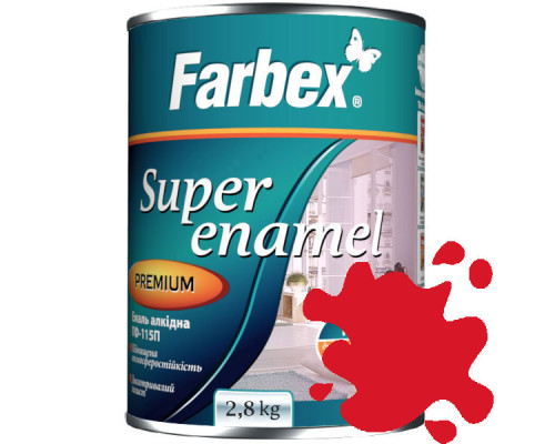 Эмаль Farbex алкидная ПФ-115красная 2,8 кг