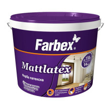 Краска латексная для внутри/наружных работ Mattlatex белая матовая Farbex 14 кг