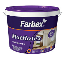 Краска латексная для внутри/наружных работ Mattlatex белая матовая Farbex 7 кг