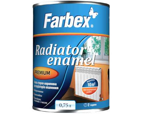 Эмаль акриловая для радиаторов Farbex 0,75 л
