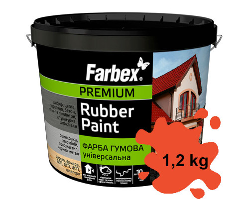 Резиновая универсальная красная краска Farbex 1,2 кг