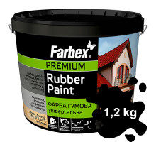 Краска резиновая Универсальная черная Farbex 1,2 кг