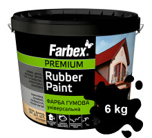 Краска резиновая Универсальная черная Farbex 6 кг