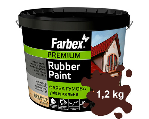Универсальная краска резиновая коричневая Farbex 1,2 кг