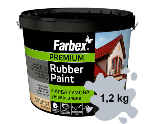 Краска Универсальная серая Farbex 1,2 кг резиновая