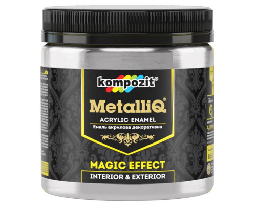 Эмаль акриловая Kompozit METALLIQ серебро 0,5 кг