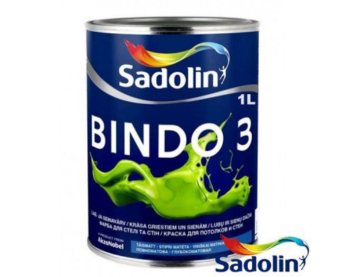 Краска латексная белая Sadoline Bindo 3 (1) л для потолка и стен