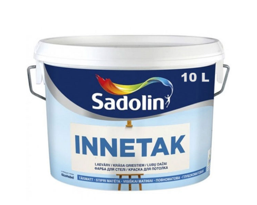 Краска латексная белая Sadoline INNETAK 10 л для потолка и стен