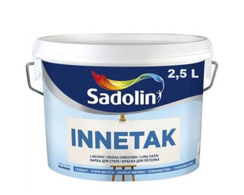 Краска латексная белая Sadoline INNETAK 2,5 л для потолка и стен