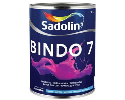 Краска латексная белая Sadoline Bindo 7 (1) л для потолка и стен