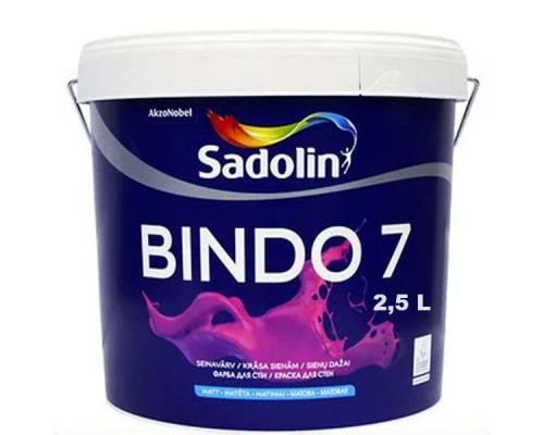 Краска латексная белая Sadoline Bindo 7 (2,5) л для потолка и стен